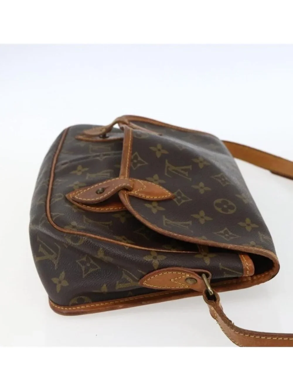 Authentic LOUIS VUITTON Monogram Gibeciere MM Shoulder Bag M42247 LV